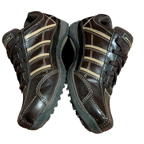Skechers‎ Shoes Youth Boys Size 1 Brown Lace Up Low Top Hiking Sneaker 91658L - Picture 5 of 12